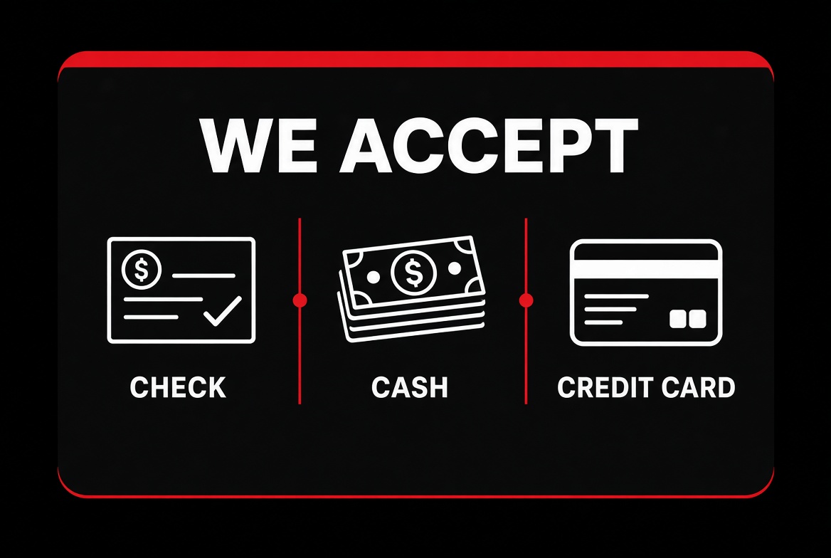 We accept Check, Cash, and Credit Card - Cincinnati Insulation